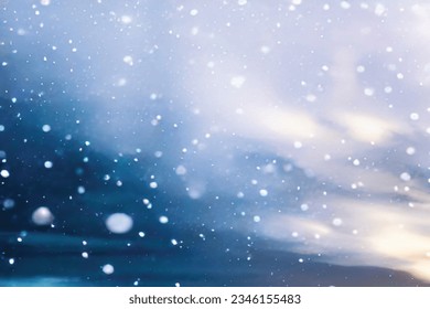 The falling snow in twillight time