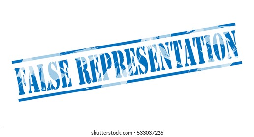 False Representation Blue Stamp On White Background