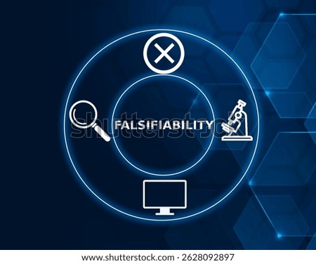 falsifiability tech concept.The principle that a statement or theory must be able to be proven false to be scientifically valid.