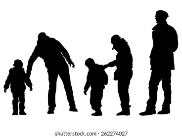 Families People Little Child On White Stock Illustration 262274027 ...