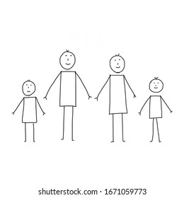 Family Basic Drawing Illustration Stock Illustration 1671059773