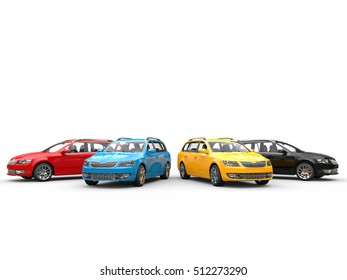 Family Cars - Studio Beauty Shot - 3D Render