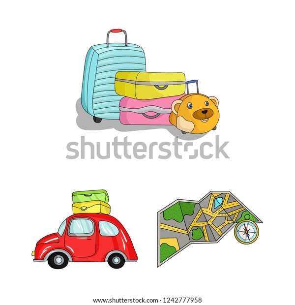 Family\
holiday cartoon icons in set collection for design. Recreation and\
equipment. bitmap symbol stock web\
illustration.