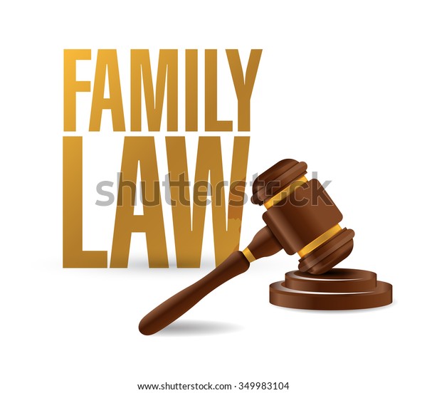 family law concept and hammer illustration\
design over a white\
background