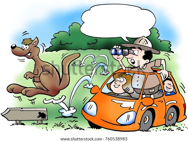The family on\
safari tour in their own\
car