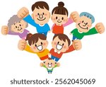 family, parent and child, children, household, parents, elementary school student, illustration