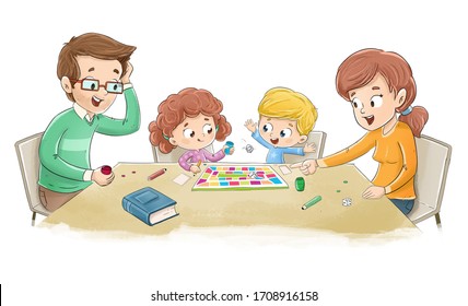 Family playing a board game at home all together. They have fun and have a good time - Powered by Shutterstock