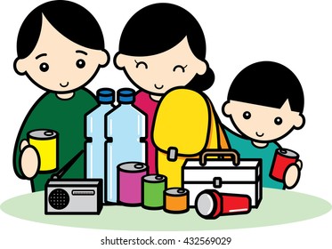 A Family Prepare Emergency Goods