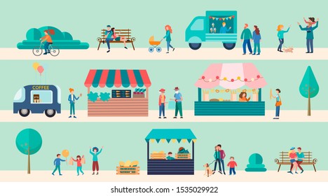 Infographics Detail Food Carts Sellers Food Stock Vector (Royalty Free ...