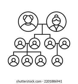 Family Tree Concept Line Icon. Simple Element Illustration. Family Tree Concept Outline Symbol Design From Family Set. Can Be Used For Web And Mobile On White Background