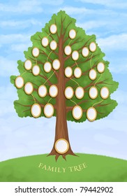 Family Tree Empty Oval Frames Stock Illustration 79442902 | Shutterstock