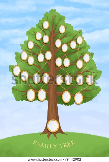 Family Tree Empty Oval Frames Stock Illustration 79442902