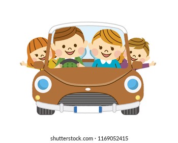 Family Who Enjoys Driving Stock Illustration 1169052415