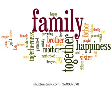 Family Word Cloud Concept On White Stock Illustration 360087398 ...