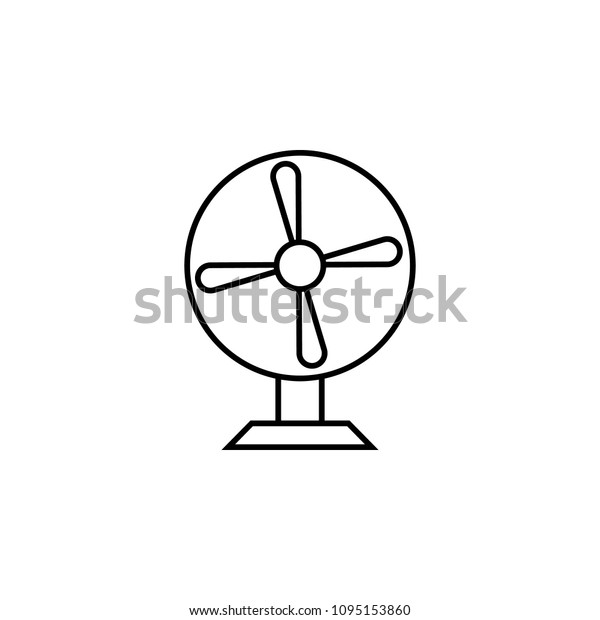 fan icon. Element of simple web icon\
with name for mobile concept and web apps. Thin line fan icon can\
be used for web and mobile on white\
background