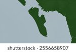 Fan Island in the North Sea on a colored elevation map