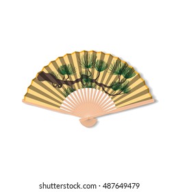 Fan For Kabuki Dance. Geisha Accessories. 