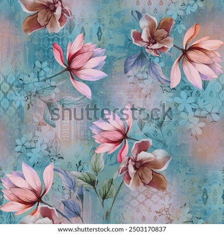 fancy allover pattern seamless floral pattern new digital print textile design