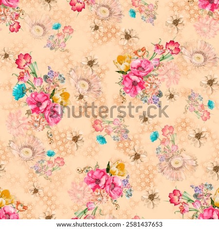 fancy allover pattern seamless floral pattern new digital print textile design