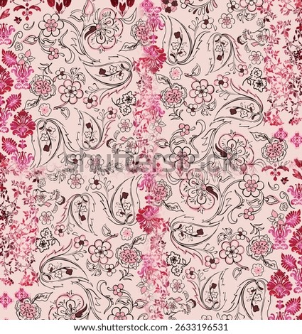 fancy allover pattern seamless floral pattern new digital print textile design