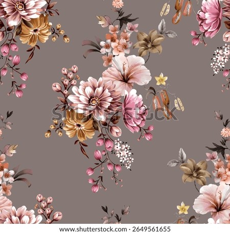 fancy allover pattern seamless floral pattern new digital print textile design