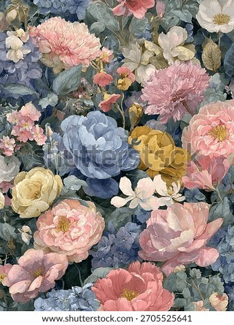 Fancy allover seamless pattern for cotton fabrics 