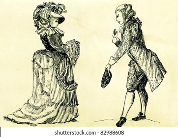 Fancy Man And Woman 18 Century. Part 1