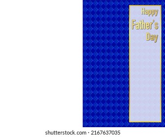 Fancy navy blue Father's day card with diamond pattern and gold accent.