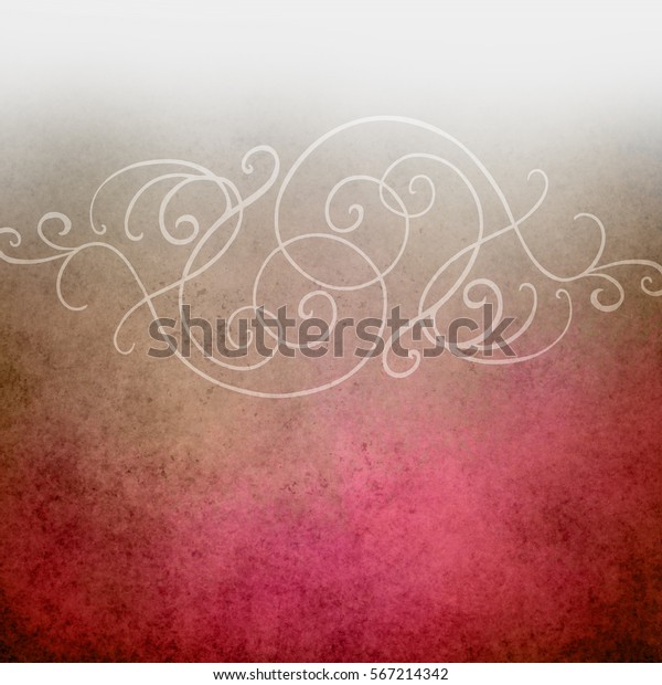 fancy pink and white vintage background design\
with elegant curls swirls and flourishes or scrollwork across\
center, ornate design\
element
