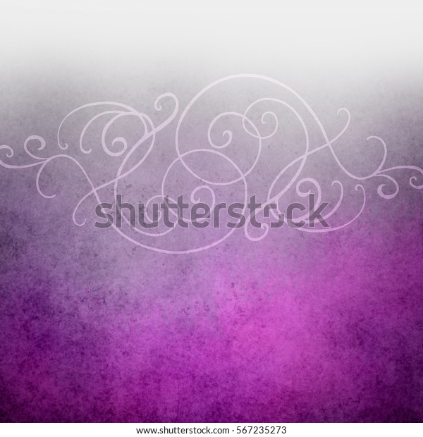 fancy purple and white vintage background design\
with elegant curls swirls and flourishes or scrollwork across\
center, ornate design\
element