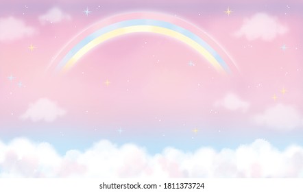 Fancy Sky Illustration Pastel Colors Stock Illustration 1811373724 ...