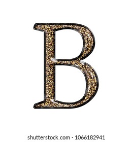 Bright Gold Uppercase Capital Letter B Stock Illustration 717076537 ...