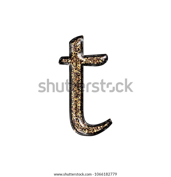 Fancy Sparkling Glittery Gold Style Lowercase Stock Illustration