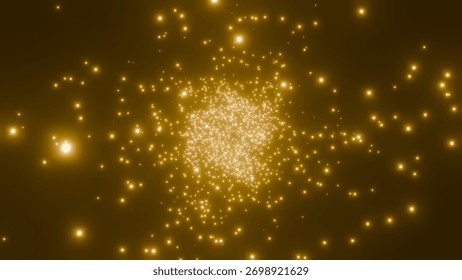 A fantastic effect of tiny particles of light spreading in the darkness. A gorgeous magical sparkle background illustration