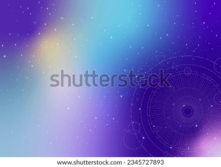 Fantastic gradient background with circular geometric pattern of astrological atmosphere