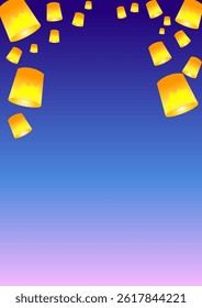 Fantastic lanterns floating in the sky