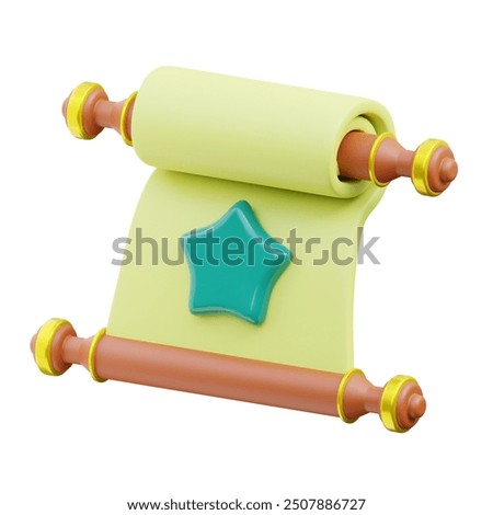 Fantasy 3D Quest Scroll Game Asset