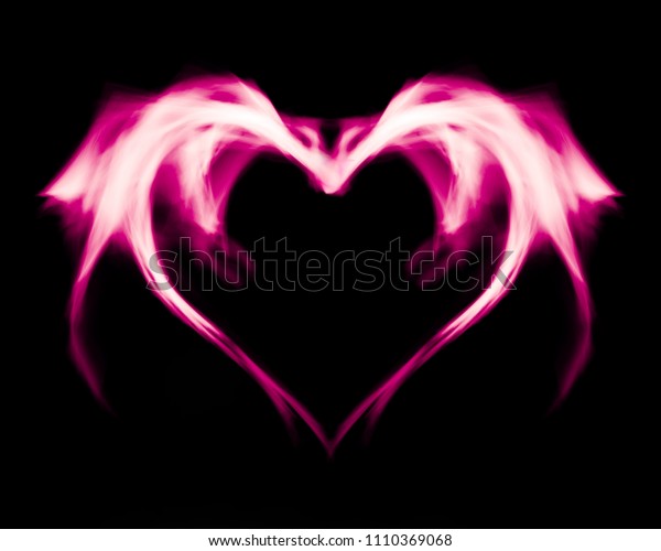 Fantasy Abstract Pink Fire Heart On Stock Illustration 1110369068