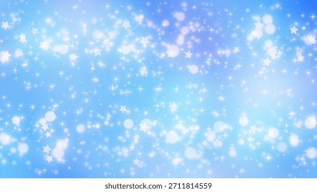 A fantasy background wallpaper featuring a blue and light blue gradient filled with sparkling lights and stars. Dreamy and magical atmosphere suitable for wallpapers, backgrounds, and creative design projects.
