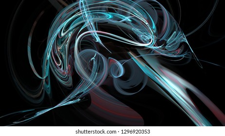 Fantasy chaotic colorful fractal pattern. Abstract fractal shapes. 3D rendering illustration background or wallpaper. - Shutterstock ID 1296920353
