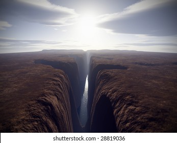 fantasy death canyon landscape (3D render)