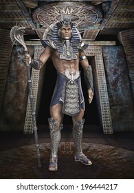 Fantasy Egyptian Pharaoh With A Cobra Staff