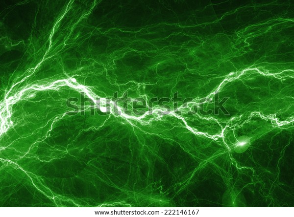 Fantasy Green Lightning Stock Illustration 222146167