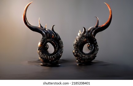 Fantasy Horns, Book Cover Asset Horns, Demon Horns, Fae, Monster, Bone.