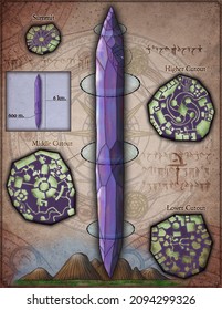 Fantasy Illustration Of A Dungeon Map For TTRPG Games Or Similarly Based Fantasy Publications.