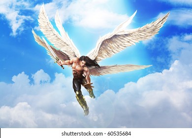 Fantasy Illustration Of Michael The Archangel