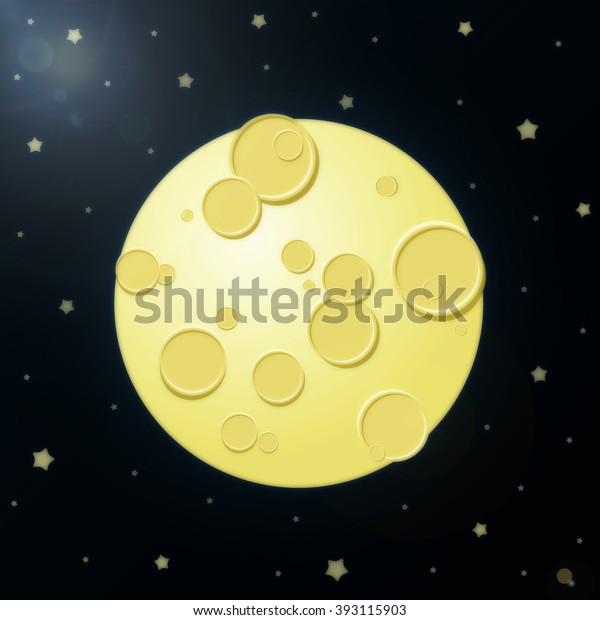 Fantasy illustration of space background. The\
starry sky, the moon, craters, bright glow stunning views. Making\
galactic greeting cards, flyers, banners cartoon comic contemporary\
style.