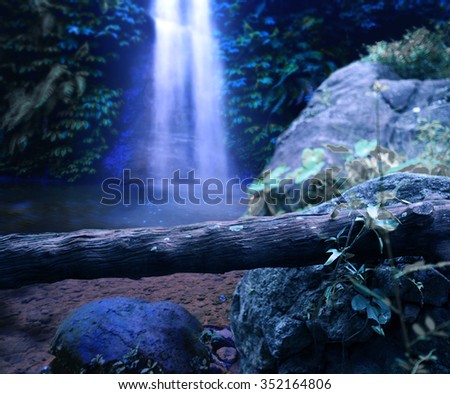 Fantasy Jungle Waterfall Background