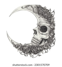 Fantasy moon skull Hand
