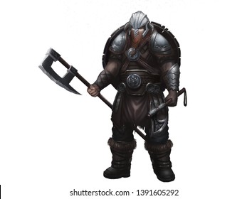 Fantasy Norse Viking. Warrior Character Design. Realistic Illustration. Video Game Digital CG Artwork.
